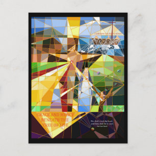 Postal Grace y Mercy Tree of Life Christian art