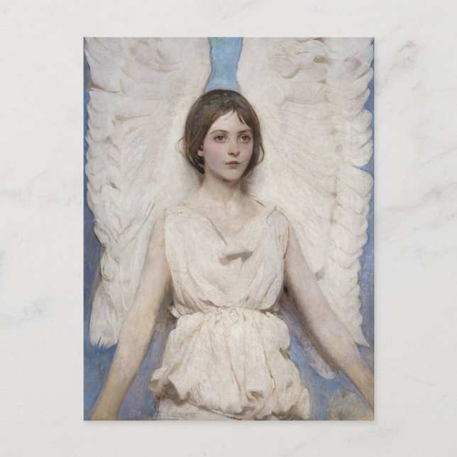 Postal Gracia celeste: Ángel de Abbott Handerson Thayer (Anverso)