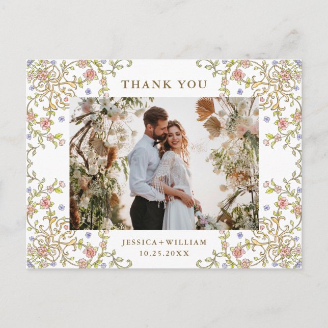 Postal Gracia de Ornate Victoria Código QR Foto Gracias (Anverso)