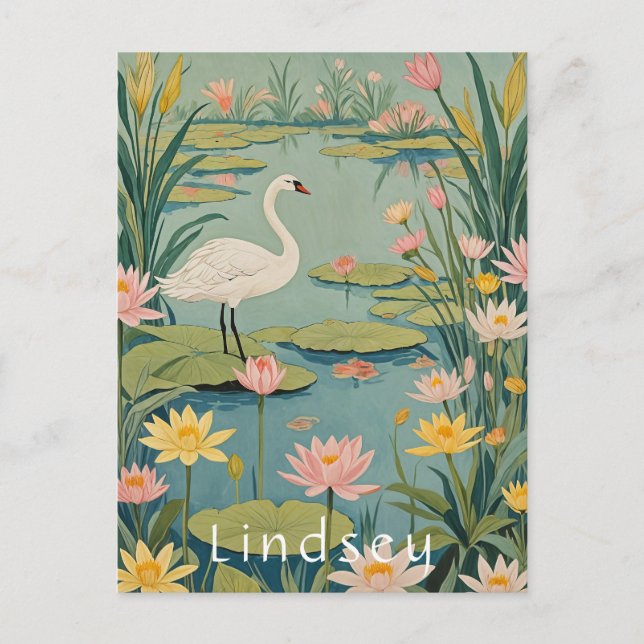 Postal Gracia de Serenity: Lily Pond Swan (Anverso)
