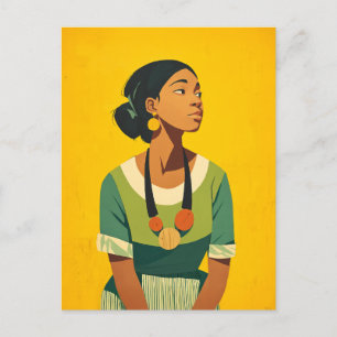 Postal Gracia en verde y oro