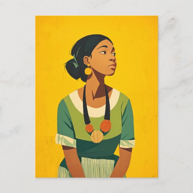 Postal Gracia en verde y oro (Anverso)