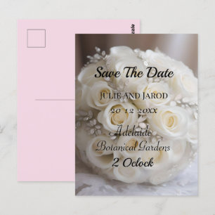 Postal "Gracia eterna: un tema de Rosas Bodas blancos"