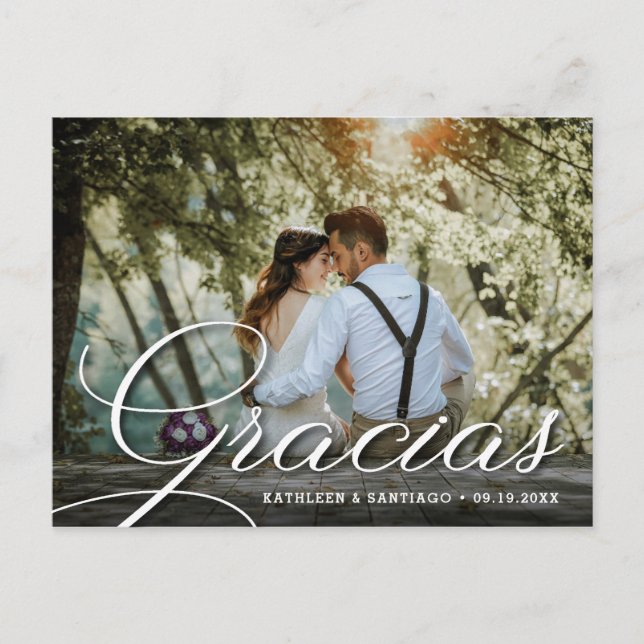 Postal Gracia | Foto boda Gracias (Anverso)