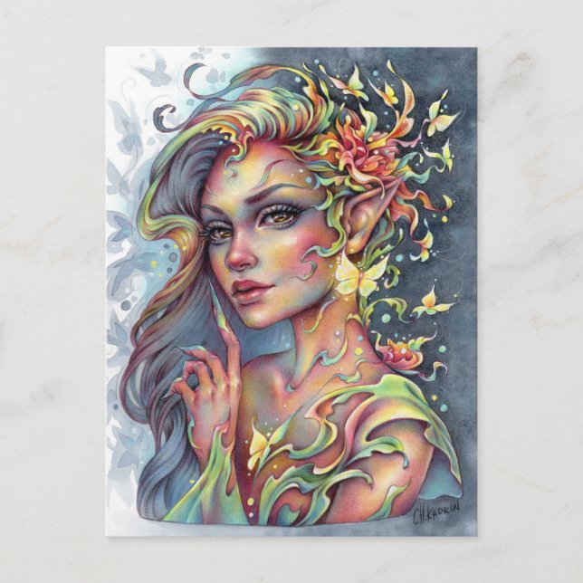 Postal Gracia Tranquila Postcard Forest Spirit Fantasy (Anverso)