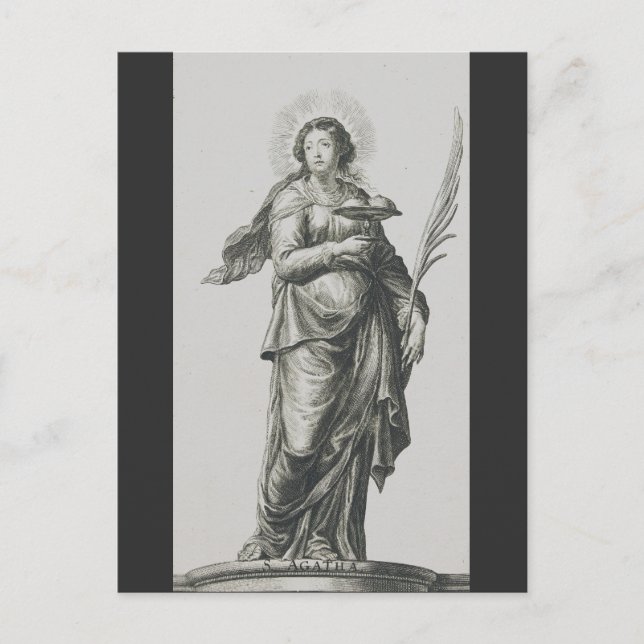 Postal Gracia Volcánica de Santa Águeda de Sicilia Arte (Anverso)