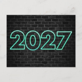 Postal Gracias 2027Letrero de neón de Año Nuevo