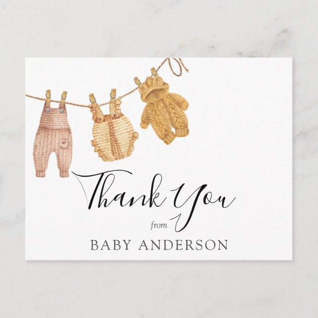 Postal Gracias a Baby Shower por ser neutral en cuanto a  (Anverso)