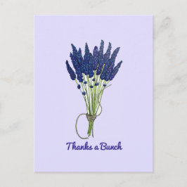 Postal Gracias a Bunch Lavender Flower Bouquet