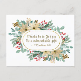 Postal Gracias a Dios Versículo de la Biblia Floral de Na