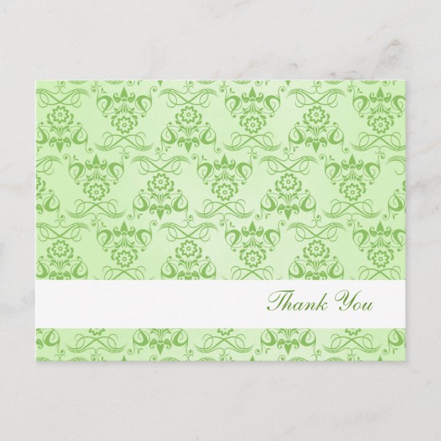 Postal "Gracias" a Ivy Green French Damask (Anverso)