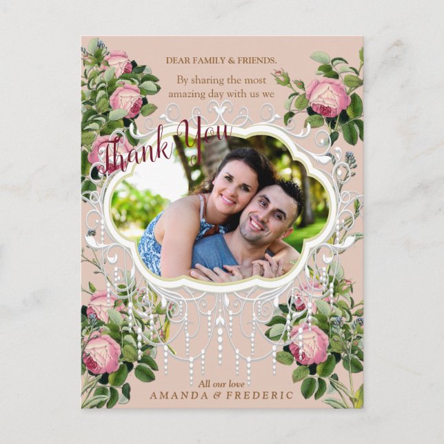 Postal Gracias a la boda de los Jardín de Bush en Victori (Anverso)