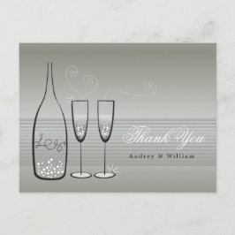 Postal Gracias A La Boda De Plata Champagne Bubbly Stylis