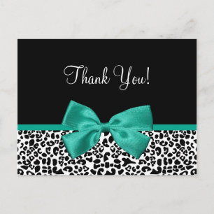 Postal Gracias a la cinta verde de leopardo moderno