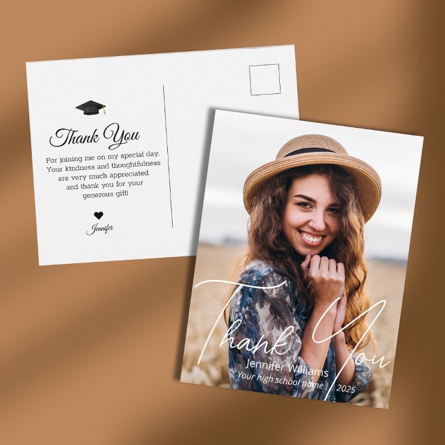 Postal gracias a la graduación de fotos de escritura mode (Subido por el creador)