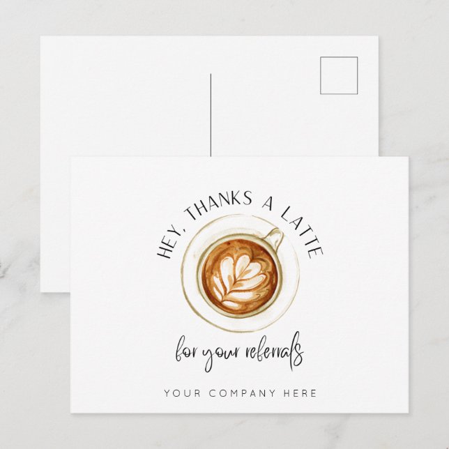 Postal Gracias a Latte por remitir bienes raíces (Anverso / Reverso)