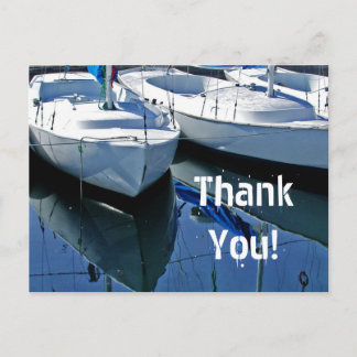 Postal Gracias a los barcos en el puerto náutico