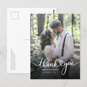 Postal Gracias a los Bodas modernos con foto a mano