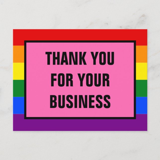 Postal Gracias a los clientes LGBT de negocios Orgullo Ar (Anverso)