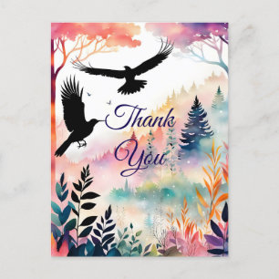 Postal Gracias a los criadores de cartas en un bosque pac