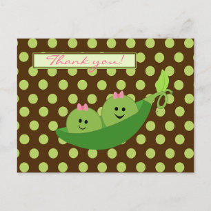 Postal Gracias a los gemelos chicas en un Baby Shower de