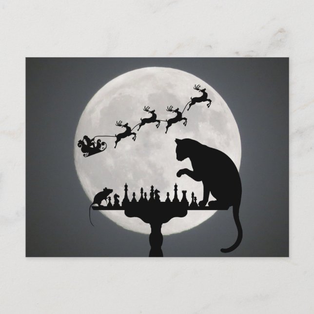 Postal Gracias a los Navidades del gato y el ratón de la  (Anverso)