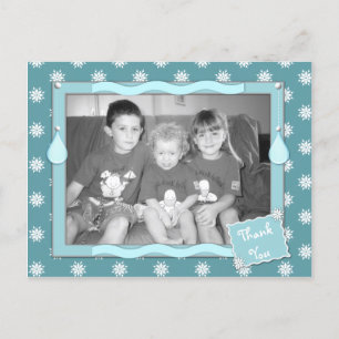 Postal Gracias a los Navidades por regalos azules con cop