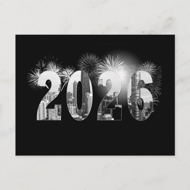Postal Gracias a los negocios de Chicago New Year 2026 (Anverso)
