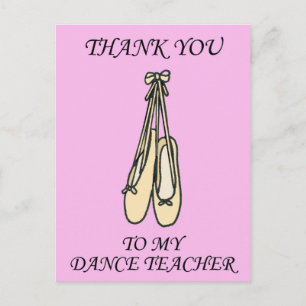 Postal Gracias a los zapatos de ballet de los profesores