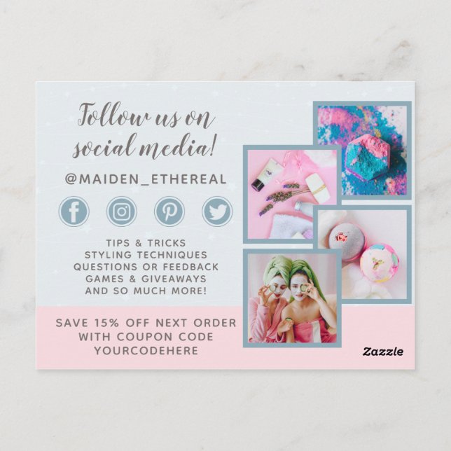 Postal Gracias a Mermaid Moon y Stars Mystical 4-Photo (Reverso)