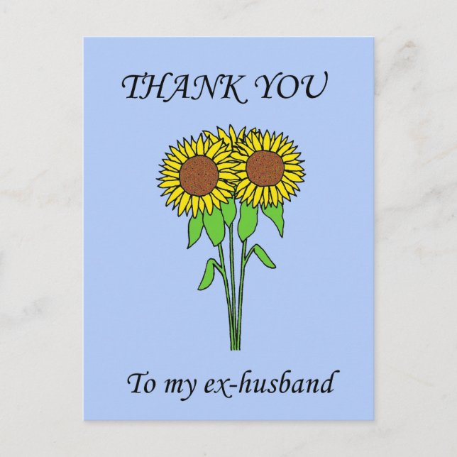 Postal Gracias a mi exmarido Sunflowers (Anverso)
