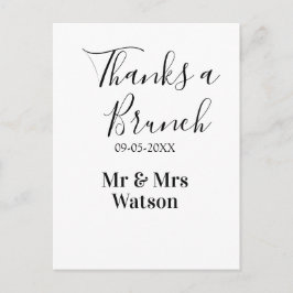 Postal Gracias a un brunch post boda nombre fecha simple 