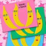 Postal GRACIAS A UN BUNCH Divertidos Plátanos Gracias.<br><div class="desc">Mira este dulce y colorido arte,  hecho a mano por ti! No dudes en añadir tu propio texto o cambiar los colores. Visita mi tienda para más información o hazme saber si quieres algo personalizado.</div>