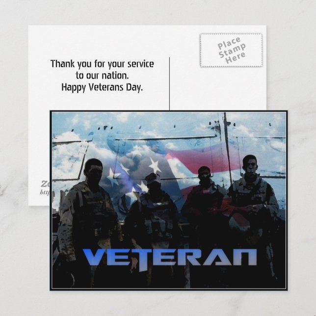 Postal Gracias a Veterans Day Postcard (Anverso / Reverso)