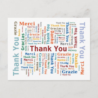 Postal Gracias a Word Cloud en 5 idiomas
