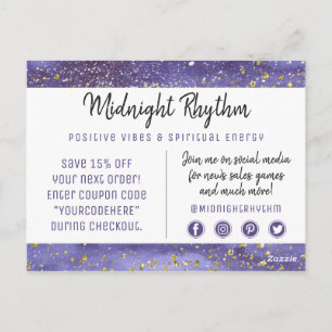 Postal Gracias Acuarela Ciclo Lunar Noche de Luna Llena