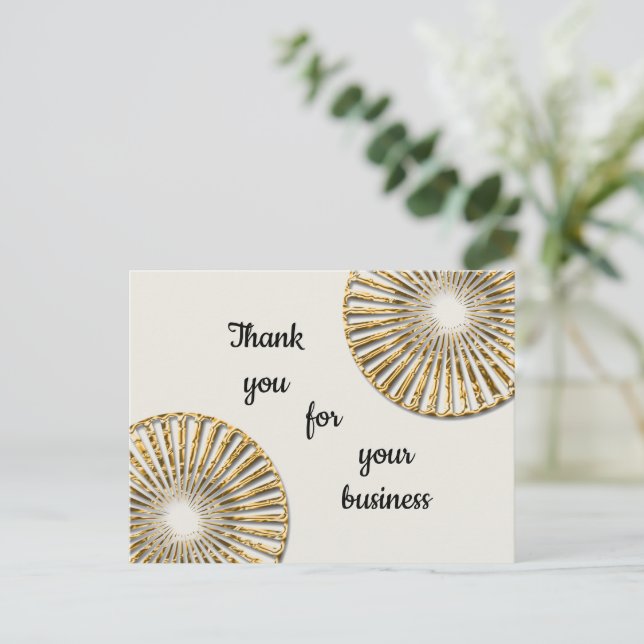Postal Gracias al cliente de Business Gold Circles (Anverso de pie)