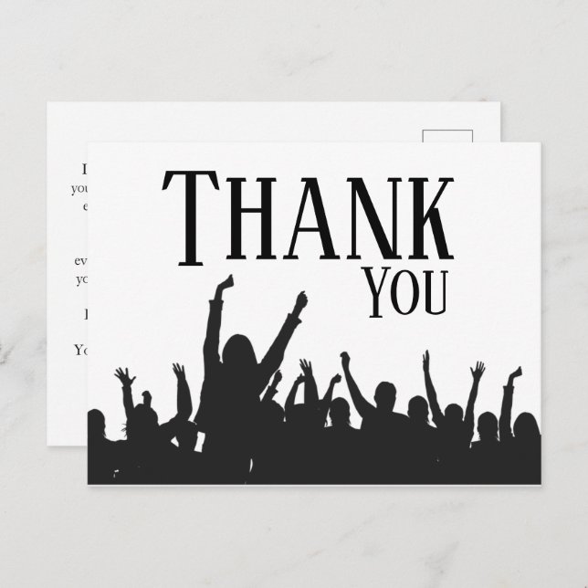 Postal Gracias al planificador de eventos (Anverso / Reverso)