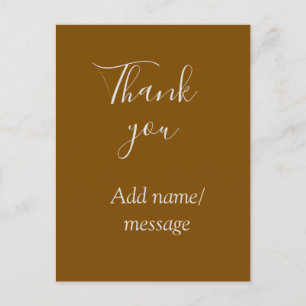 Postal Gracias añadir nombre mensaje simple dorado elegan
