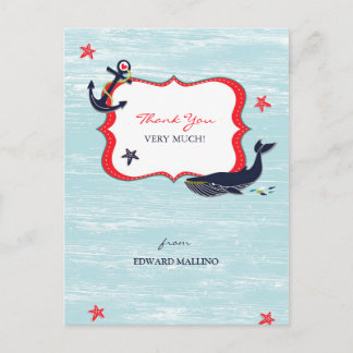 Postal Gracias, Anchor Whale Postcard