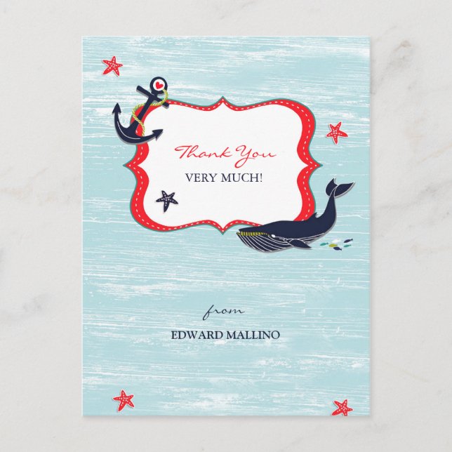 Postal Gracias, Anchor Whale Postcard (Anverso)
