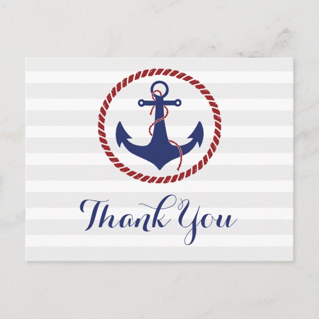Postal Gracias Ancla Náutica (Anverso)