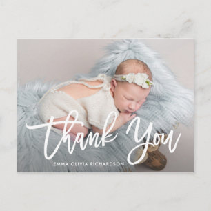 Postal Gracias Anuncio de nacimiento de la foto con gui