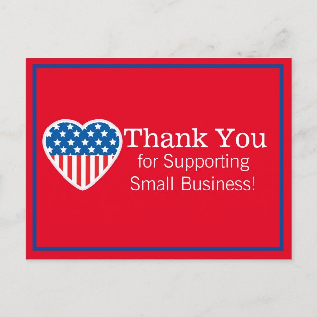 Postal Gracias Apoyando a Small Business Patriotic (Anverso)