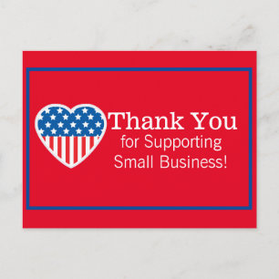 Postal Gracias Apoyando a Small Business Patriotic