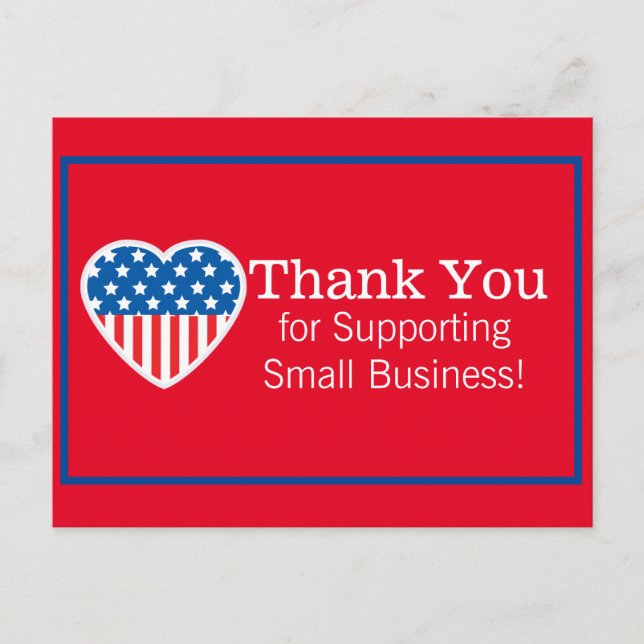 Postal Gracias Apoyando a Small Business Patriotic (Anverso)