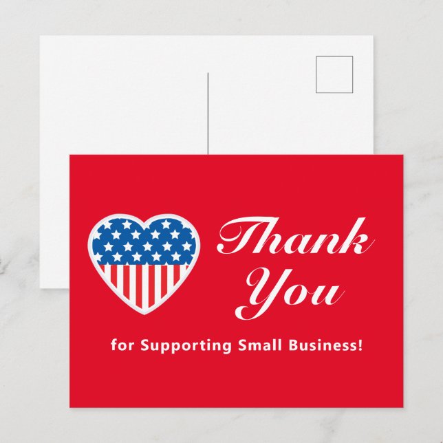Postal Gracias Apoyar A La Pequeña Empresa Patriótica (Anverso / Reverso)