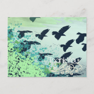 Postal Gracias- Aves voladoras -