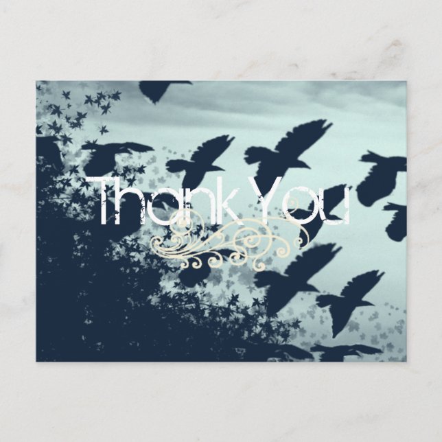 Postal Gracias- Aves voladoras - (Anverso)