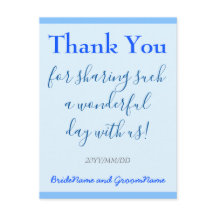 Postal "Gracias" azul y liso